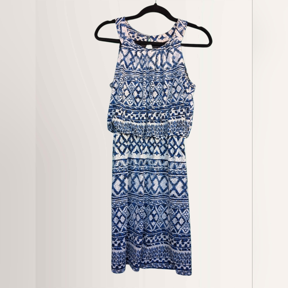 Donna Ricco Blue And White Dress